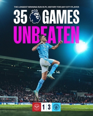 Rodri bất bại 35 trận liên tiếp ở Premier League, lập kỷ lục trong lịch sử Manchester City