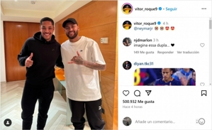 Khóc và cười thật phấn khích! Roque cập nhật mạng xã hội để chia sẻ ảnh với Neymar