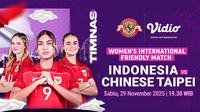 Link Live Streaming Timnas Indonesia Putri vs Chinese Taipei, FIFA Women’s Match Day Tayang di Vidio